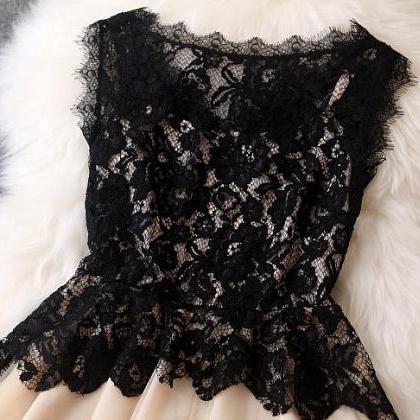 Sexy Black Lace Sleeveless Dress