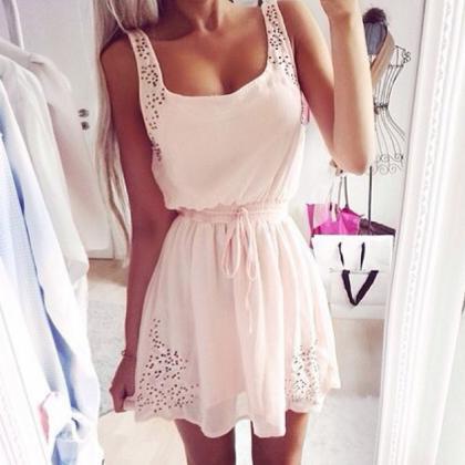 Slim And Sexy Pink Sleeveless Dress