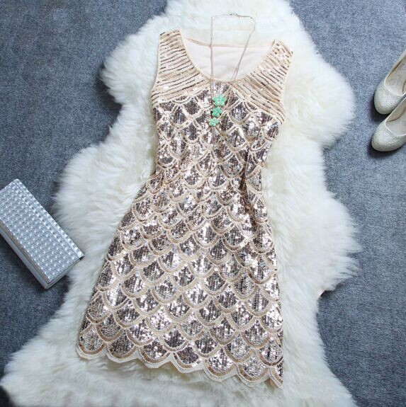 Sexy Beaded Sequined Dress