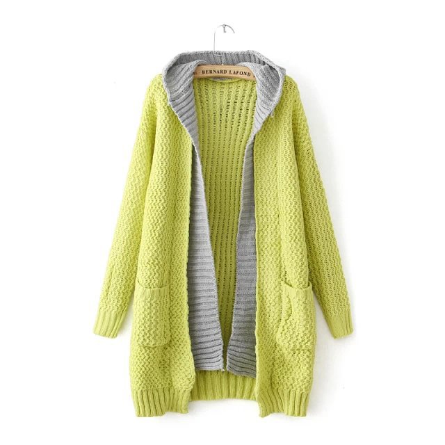 Big Code Knit Hooded Sweater