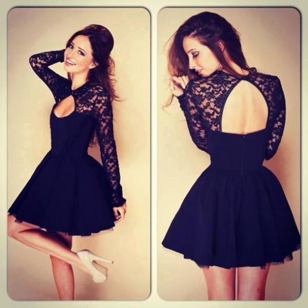 Sexy Lace Long Sleeve Dres..